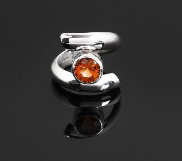Silver Statement Ring, Citrine Crossover Statement Ring